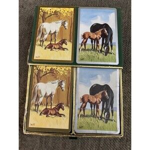 Vintage Congress Pinochle Playing Cards Double Deck Complete Sam Savitt Horses